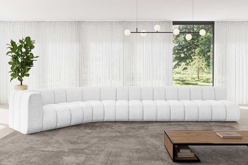 ALTDECOR Modulares Sofa Ecksofa in L-Form - Karex-L3 - 490x194x70 cm Weiß - Corner modular Sofa Eckcouch Couch Wohnlandschaft Cauchsofa Bodensofa ...