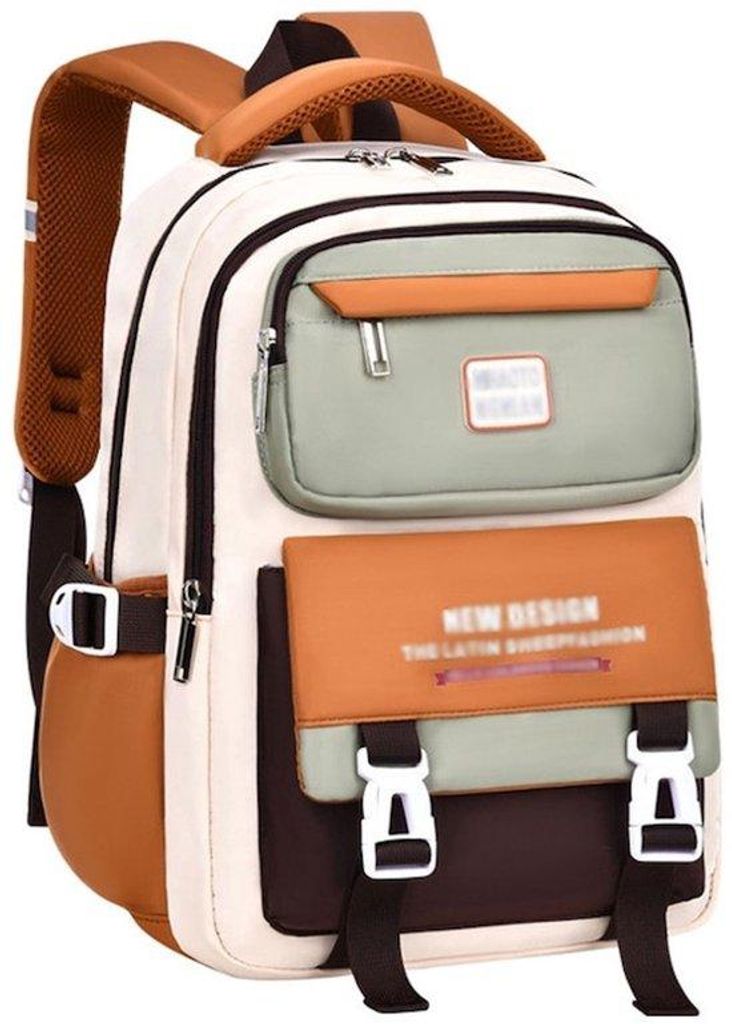 Schulrucksack, wasserdicht, Schulranzen, Oxford-Stoff, leicht, Schutz vor dem Abrieb, hängendes Dekor, atmende Riemen, 46*32*16 cm, gebrochenes We...