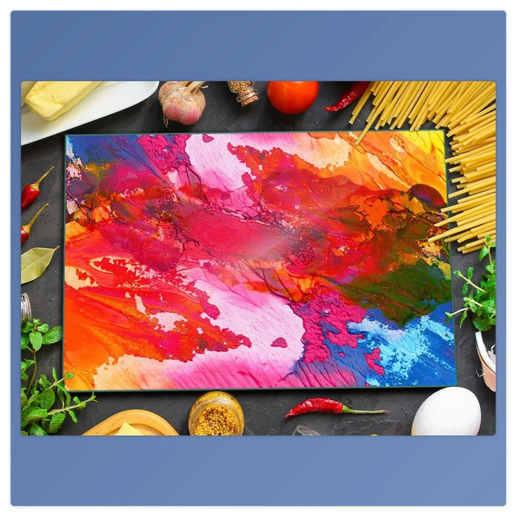 Piastre copri fornelli 2 pezzi 75x52 Copri piano cottura in ceramica tagliere in vetro Pezzi colorati