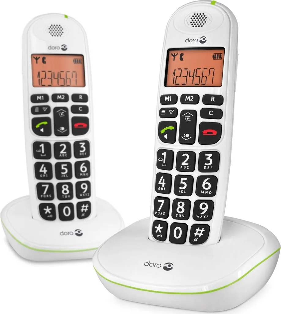 Téléphone fixe DECT Doro PhoneEasy 100w duo analogique blanc Senior