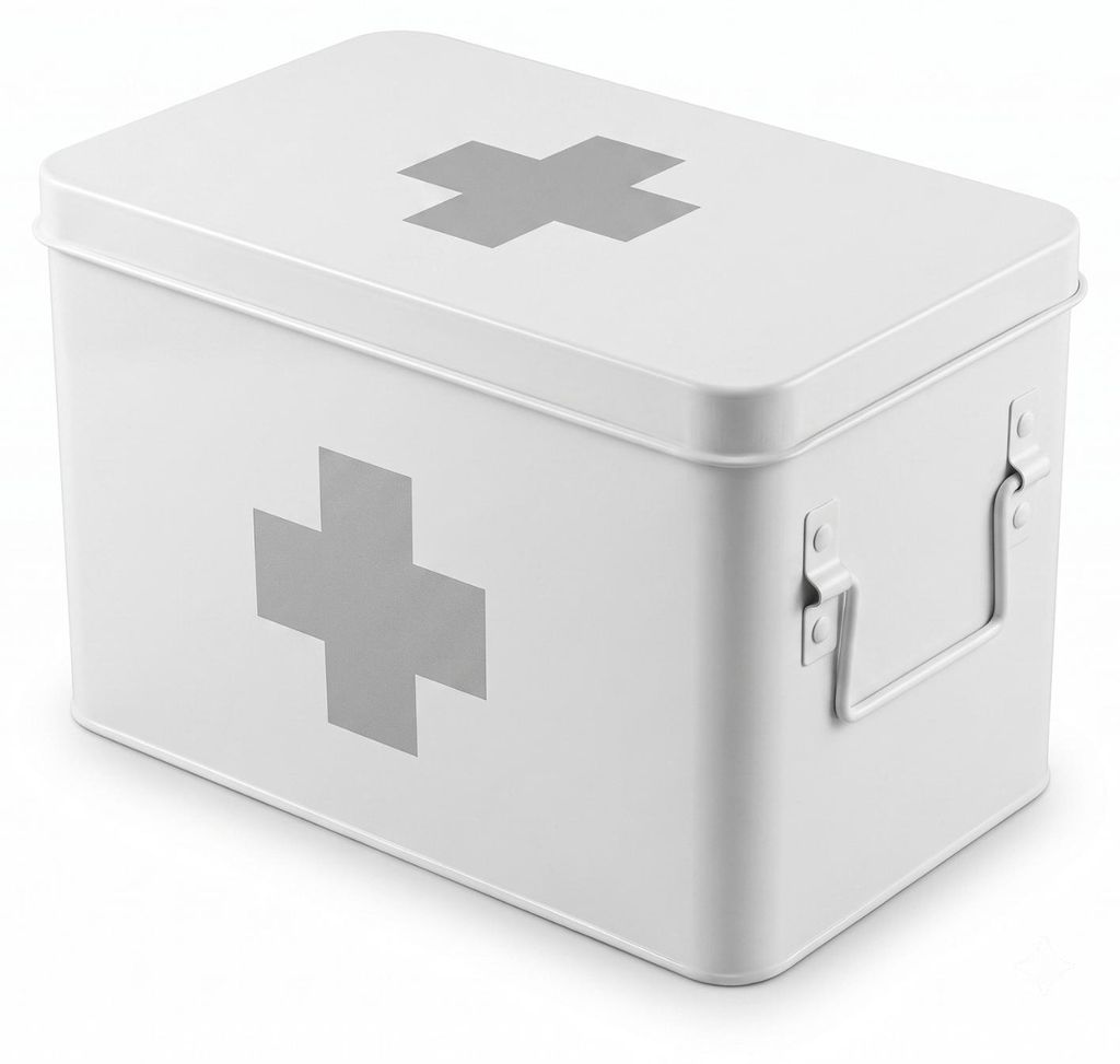 Metallische Erste-Hilfe-Box mit herausnehmbarer Ablage, Produktbild 