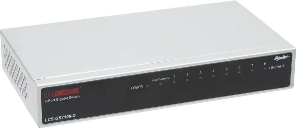 Switch Ethernet Gigabit 8 ports Longshine métallique silencieux