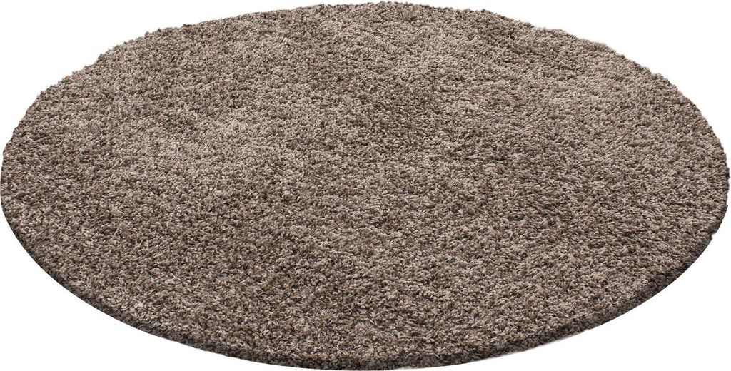 Life Shaggy teppich hochflor rund Ø 200cm mokka