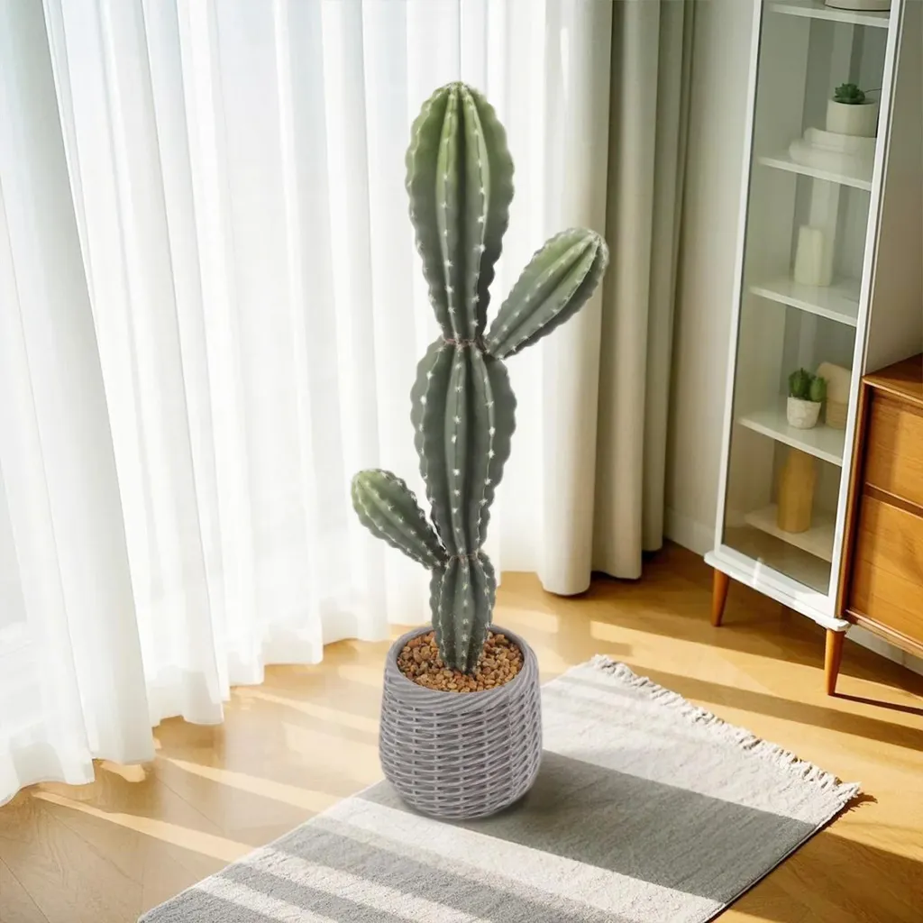 Cactus Artificiale 88cm - Pianta Finta da Esterno ed Interno - Stile Bonsai - 2