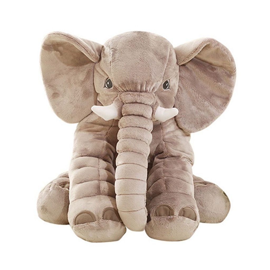 Großes, weiches, süßes Kissen, Plüschelefant, Stofftier, Teddybär, Kindergeschenk,40CM(Grau)