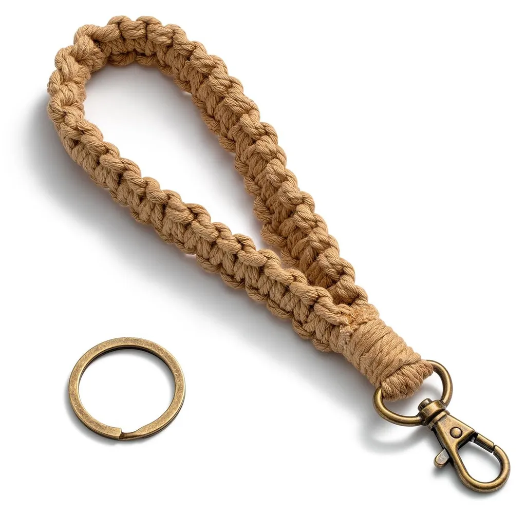 Lanière de poignet curry pour ranger vos clés et badge de bureau
