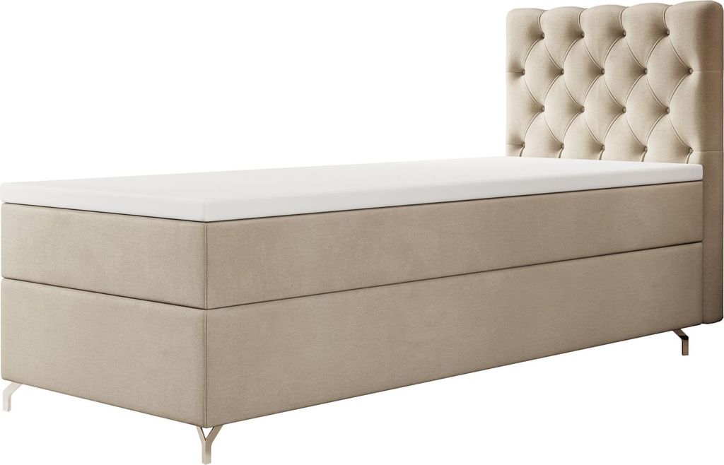 BOXBETT CHESTER mit Matratze H3 und Topper 90x200 Monolith 02 Bett Bettkasten Einzellbett Hotelbett Schlafzimmer Stauraum