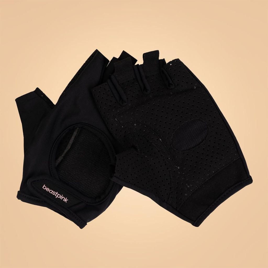GymBeam - Hyper Fitness-Handschuhe für Frauen Black – BeastPink XS