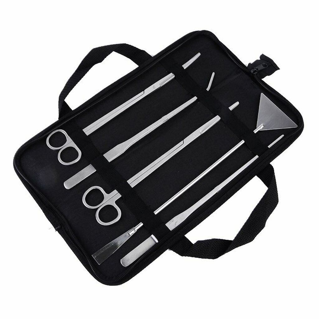 5 in 1 Edelstahl Aquarium Tank Wasserpflanze Pinzette Schere Werkzeug mit Tasche