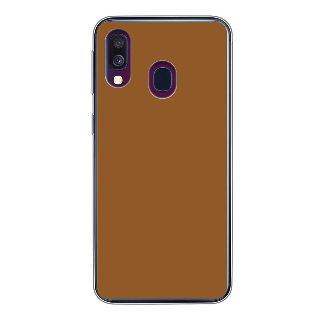 MuchoWow Handyhülle Schutzhülle Hülle für Samsung Galaxy A40 Braun - Erdton - Unifarben Silikon Softcase Handy Hülle - Handy-Tasche