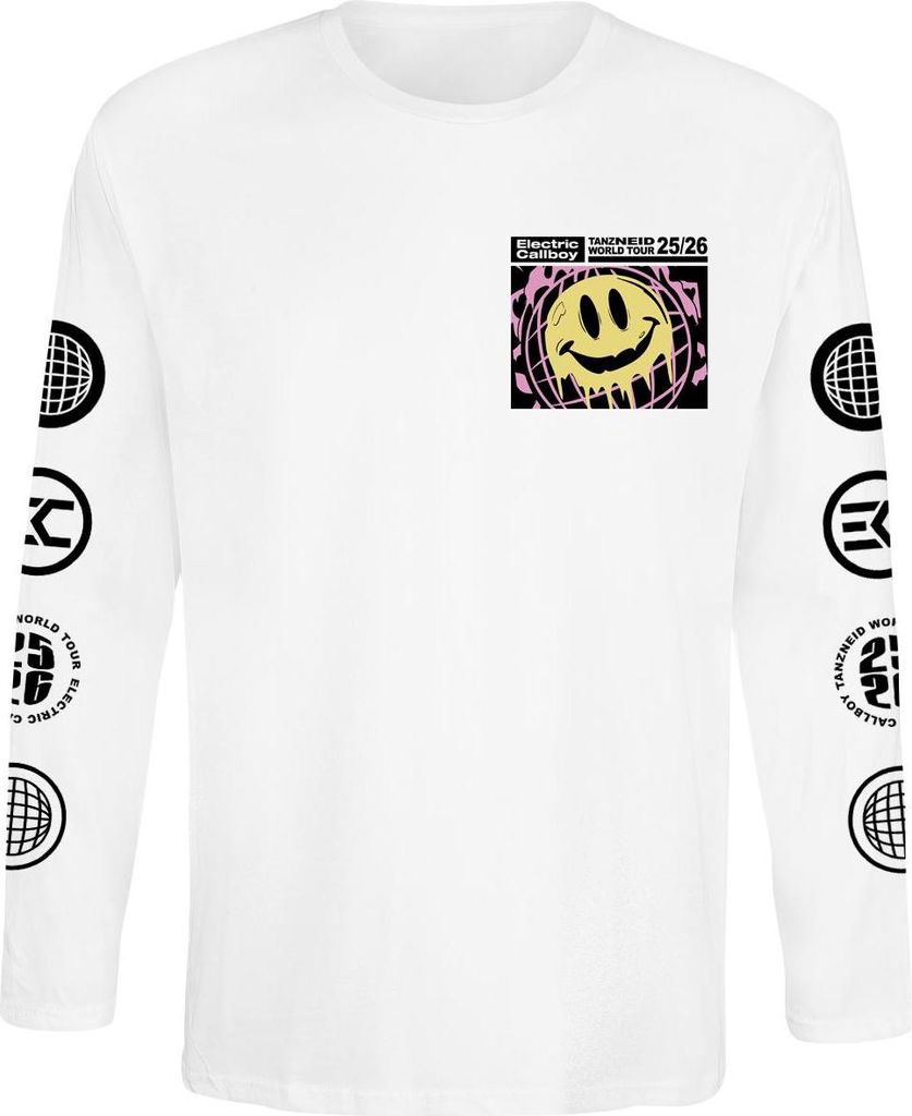 Electric Callboy Langarmshirt Herren Tanzneid Tour Smile weiß 3XL