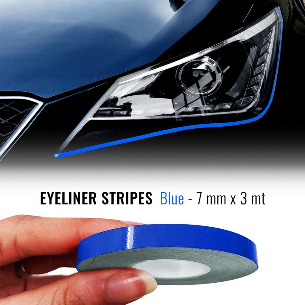 Klebestreifen Eyeliner für Auto Scheinwerfer Blau 7 mm x 3 mt