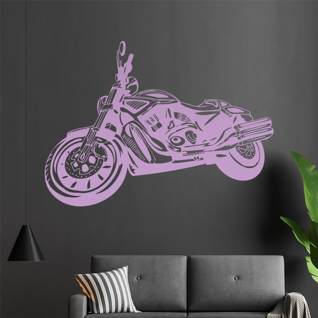 Motorrad Wandtattoo in 6 Größen - Wandaufkleber Wall Sticker - Dekoration, Küche, Wohnzimmer, Schlafzimmer, Badezimmer