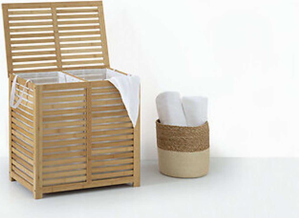 Dvojitý koš na prádlo 100 L, Bamboo Obrázek produktu 14