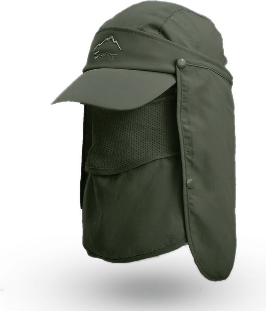 Sonnenkappe mit abnehmbarem Gesicht Nackenschutz Klappe schnell trocknend atmungsaktiv Angelhut Sommer Outdoor Sonnenschutz Angelkappe mit breiter ...