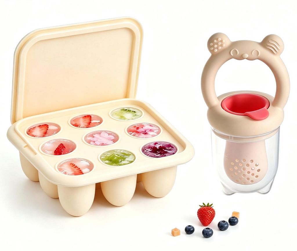 Dudlík pro kojence ve tvaru kostky ledu, silikonový dudlík Obrázek produktu 