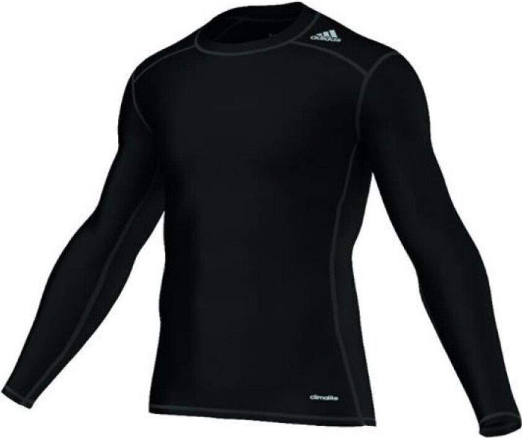 adidas TechFit Langarm Kompressionsshirt, Größe:M, Farbe:Schwarz