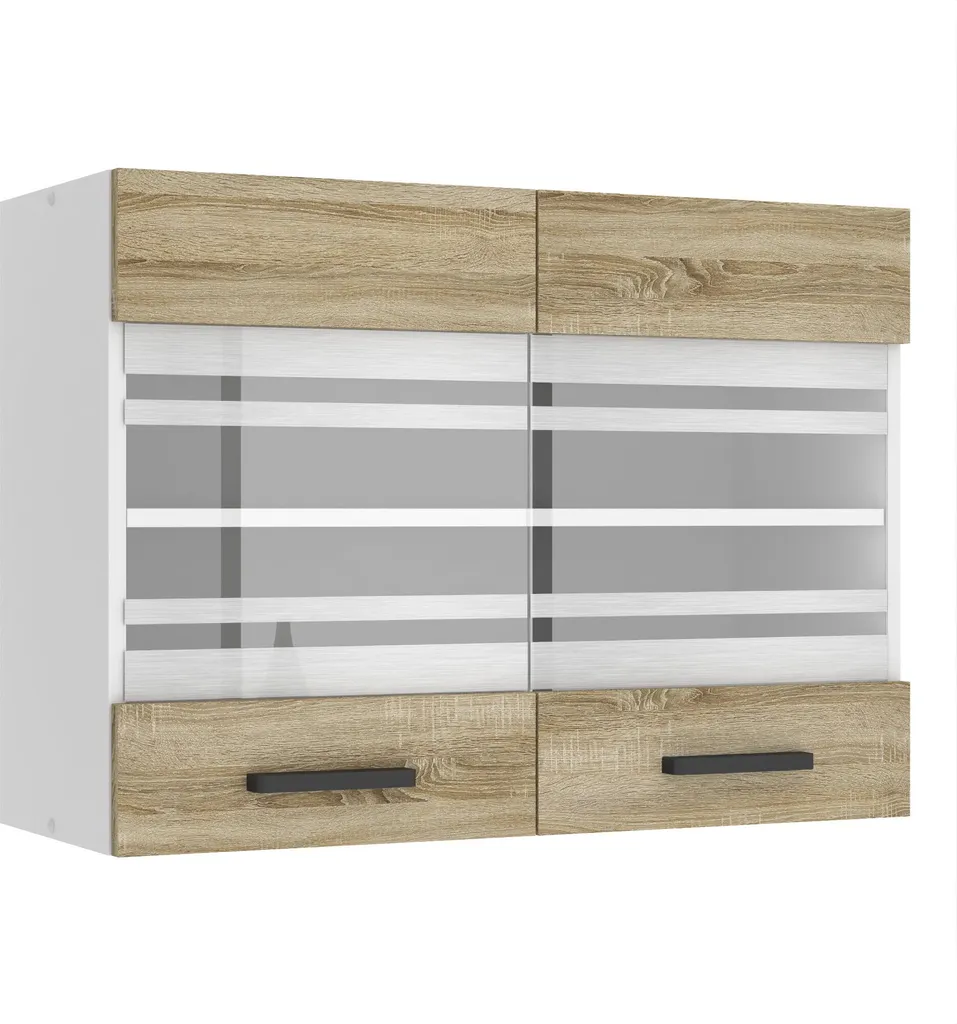 Pensile Belini 80cm Rovere Sonoma - Mobile Cucina Sospeso 2 Ante SGW