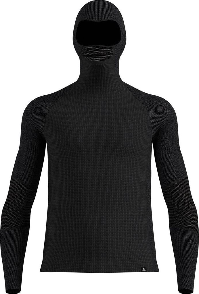 Seamless Performance Wool Funktionsshirt mit Gesichtsschutz, Herren - Odlo, Farbe:15000 black, Größe:XL