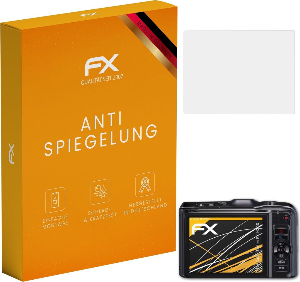 atFoliX FX-Antireflex 3x Schutzfolie kompatibel mit Casio Exilim EX-H20G Displayfolie