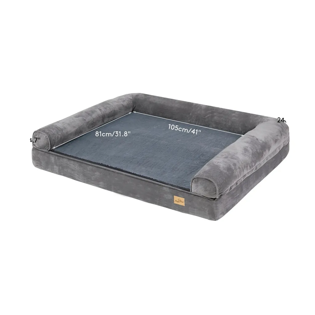 Lit chien orthopédique XXLarge gris : Soulage les articulations XXL