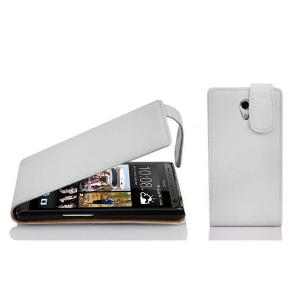 Custodia HTC Desire 700 Cadorabo Bianca Flip Case Similpelle Premium
