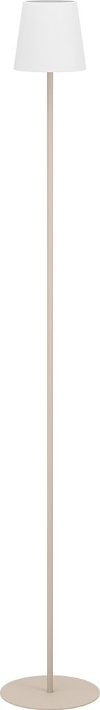 EGLO Stehlampe Fiorana, Eck Standlampe minimalistisch, Stehleuchte in Sandarben mit Lampenschirm in Weiß, Lampe Wohnzimmer mit E14 Fassung, H 140,...