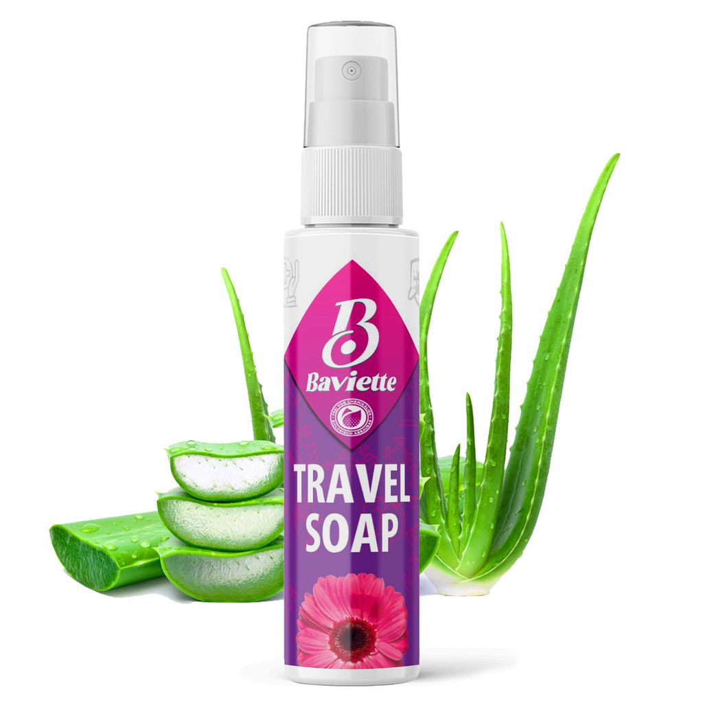 Baviette Eco Travel Soap 50ml – Kompakte Taschenseife mit Mikroorganismen, biologisch, ideal für Camping, Auto, Flugzeug, Geschirr & Wäsche unt...