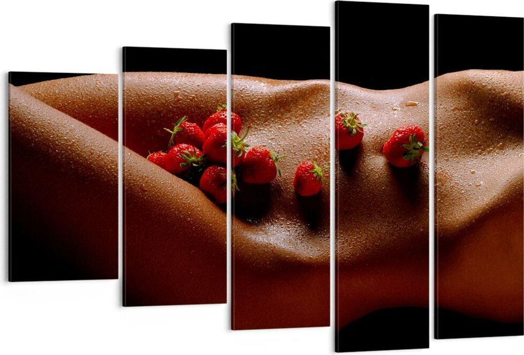 Bild auf Leinwand - Leinwandbild - Frau Wasser Tröpfchen Tau - 150x100cm - Wand Bild - Wanddeko - Leinwanddruck - Bilder - Kunstdruck - Wanddekora...
