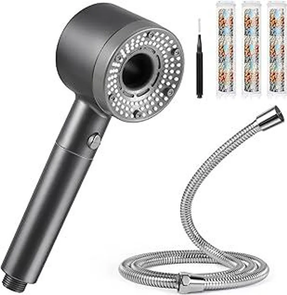 Soffione Doccia Risparmio Idrico Blendura + Tubo Anticalcare 1,5m