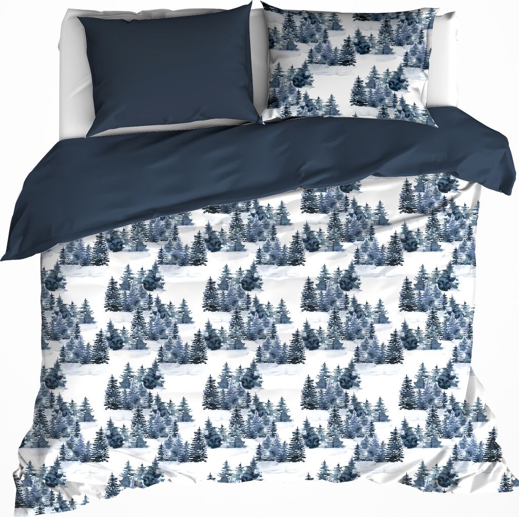 De Witte Lietaer Bettbezug, North Eclipse Blue - 240 x 220 cm + 2x 60x70 cm - Baumwollflanell