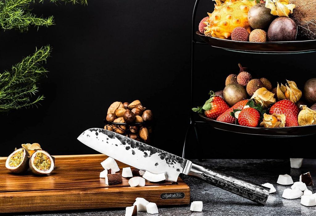 Schneidebrett Akazie, Anti-Rutsch, Mit Saftrille und Griff, 40 x 29,2 x 3 cm, Servierbrett, Küchenbrett