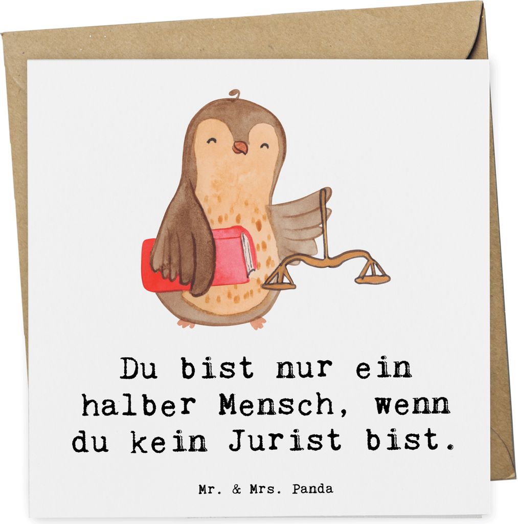 Mr. & Mrs. Panda Grußkarte Jurist Herz - Weiß - Geschenk, doppelkarte, Glückwunschkarte, faltkarte, Klappkarte, Witzig, Master Of Laws, Anwalt, ...