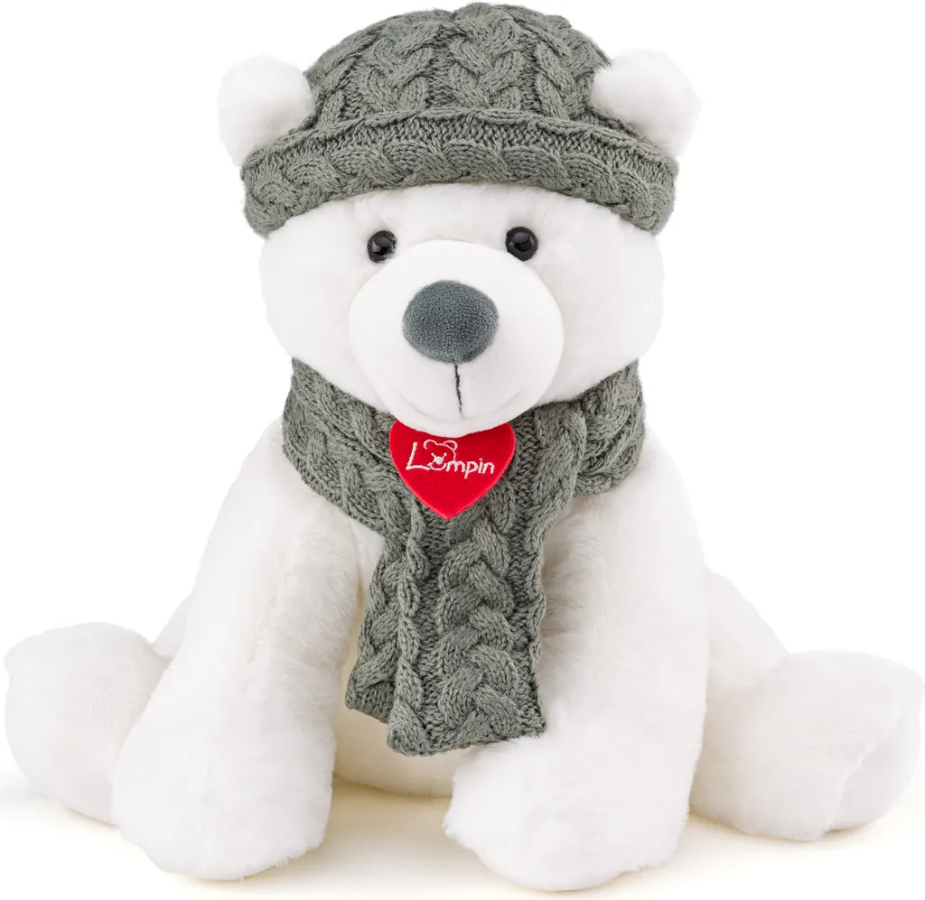 Ours polaire Nival 27 cm en fourrure soyeuse - Finitions haut de gamme