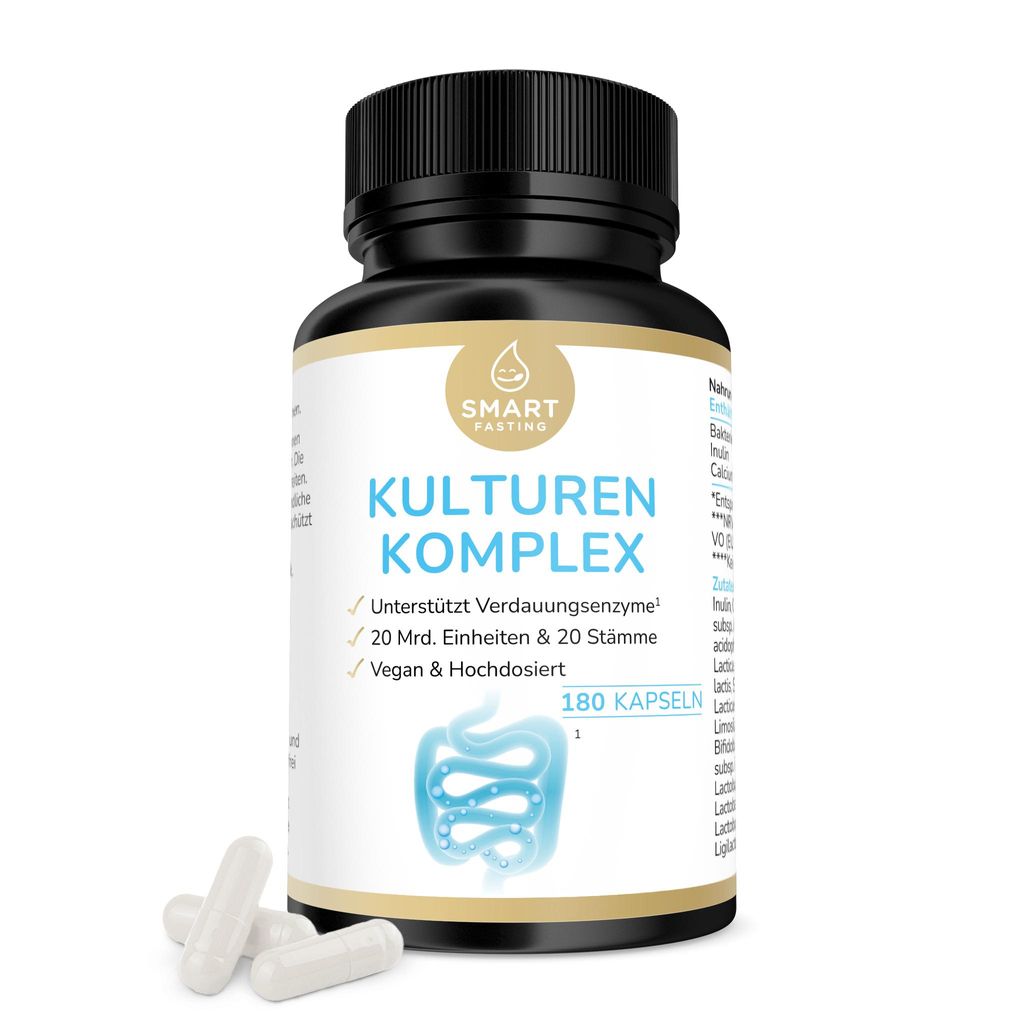 Kulturen Komplex - 20 Bakterienstämme - 20 Mrd KBE + Inulin - 180 Kapseln