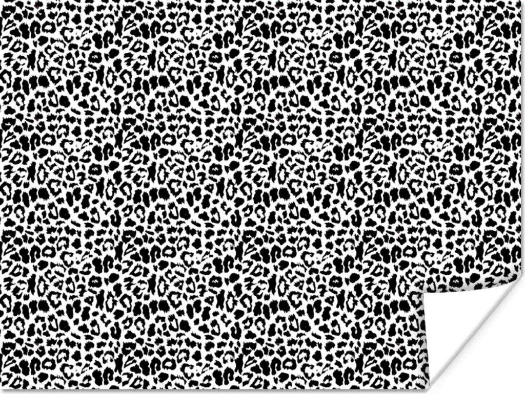 MuchoWow Poster Tiermuster - Design - Schwarz - Weiß 120x90 cm - Wandbild