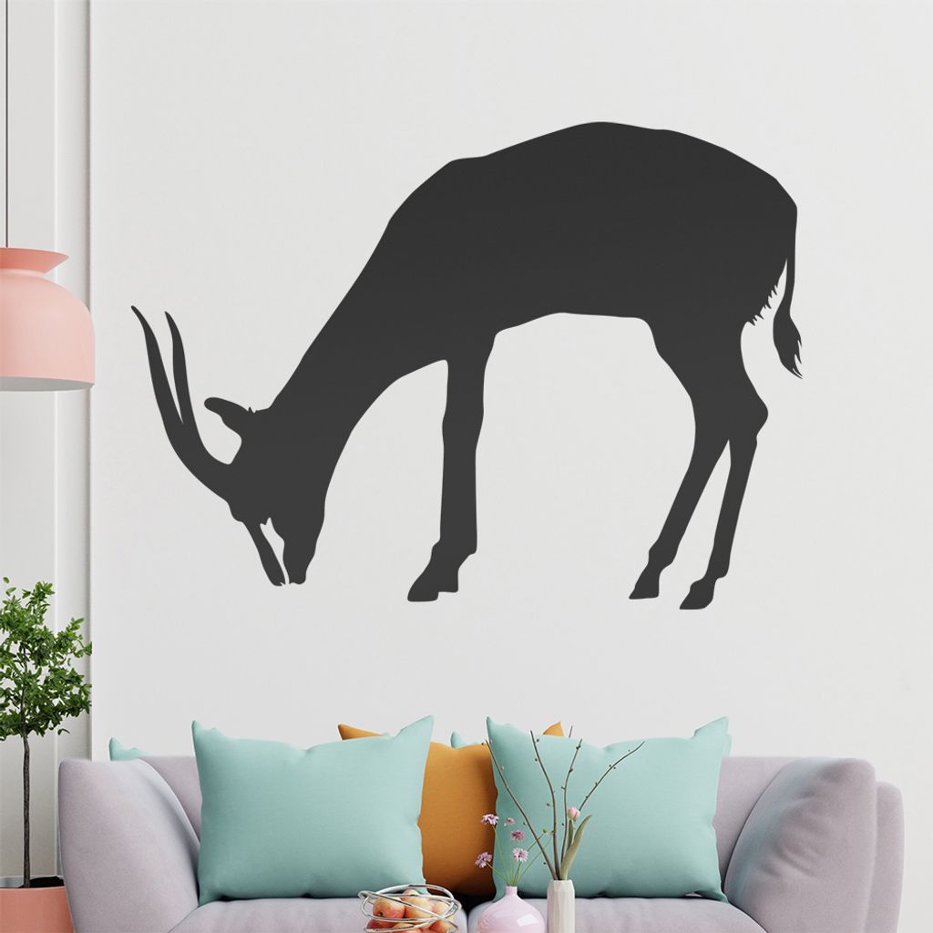 KIWISTAR Antilope - Hirschziegen Wandtattoo in 6 Größen - Wandaufkleber Wall Sticker - Dekoration, Küche, Wohnzimmer, Schlafzimmer, Badezimmer