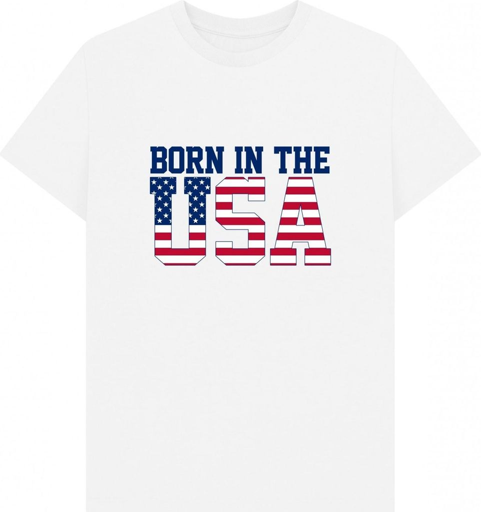 Apoh - "Born In The USA" T-Shirt für Herren/Damen Uni PN1551 (M) (Weiß)