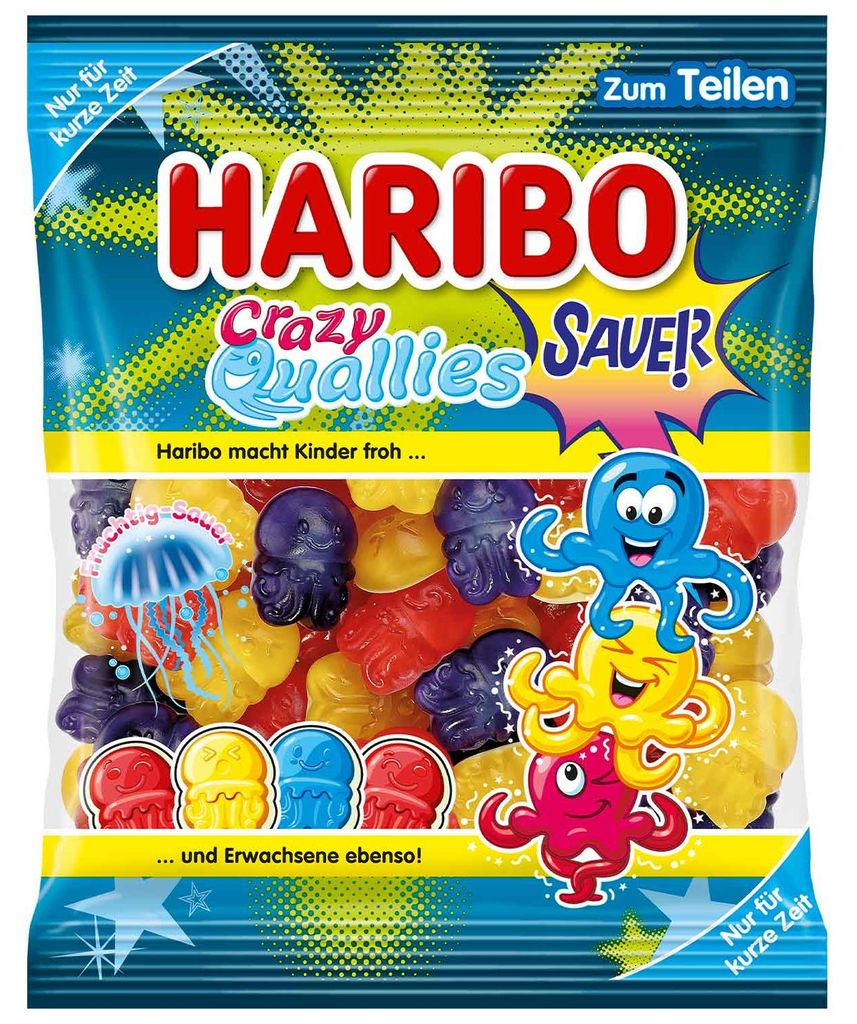 Haribo Crazy Quallies guma owocowa kwaśna z pianką cukrową Zdjęcie produktu 