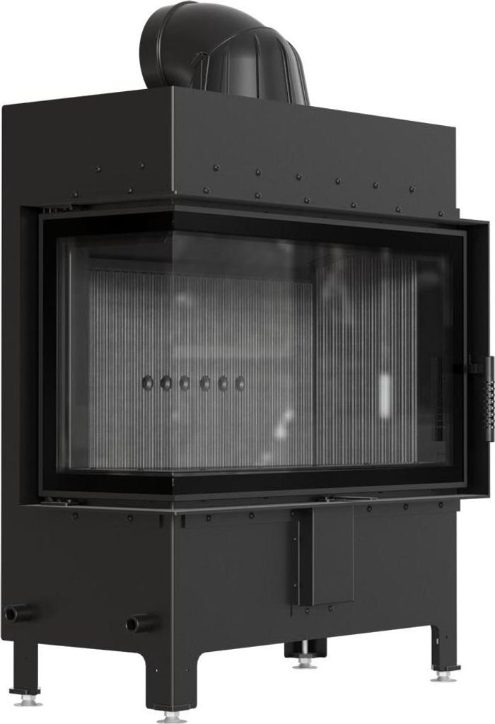 KRATKI LUCY links 14 kW Ø200 SCHWARZ Kaminofen Einsatz Installationsset