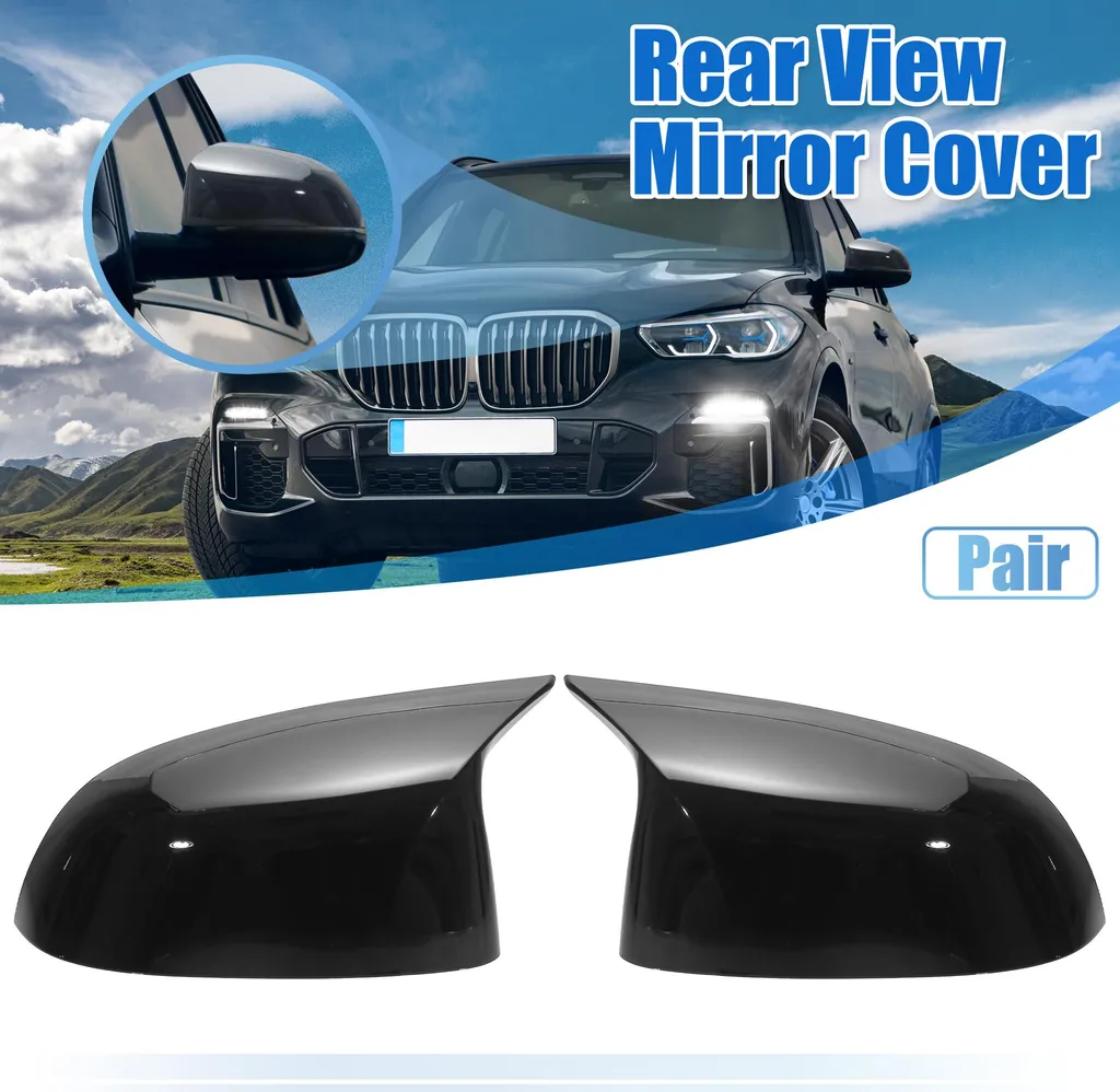 Capuchons de Rétroviseurs en ABS Noir Brillant - Finition Miroir Durable
