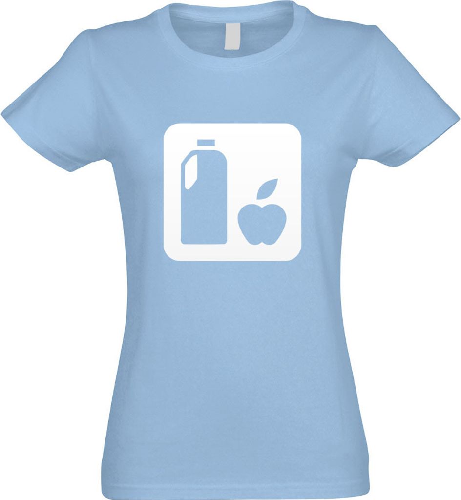 Kiwistar - T-Shirt tailliert - Damen - himmelblau - Lebensmittel Nahrung Piktogramme - mit Motiv Bedruckt - Funshirt Design - Sport - Freizeit - Da...