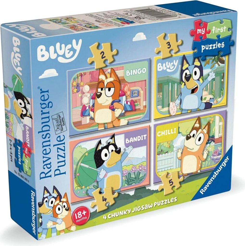 RAVENSBURGER: Mi primer rompecabezas: Bluey 4 en 1 (2, 3, Imagen del producto 