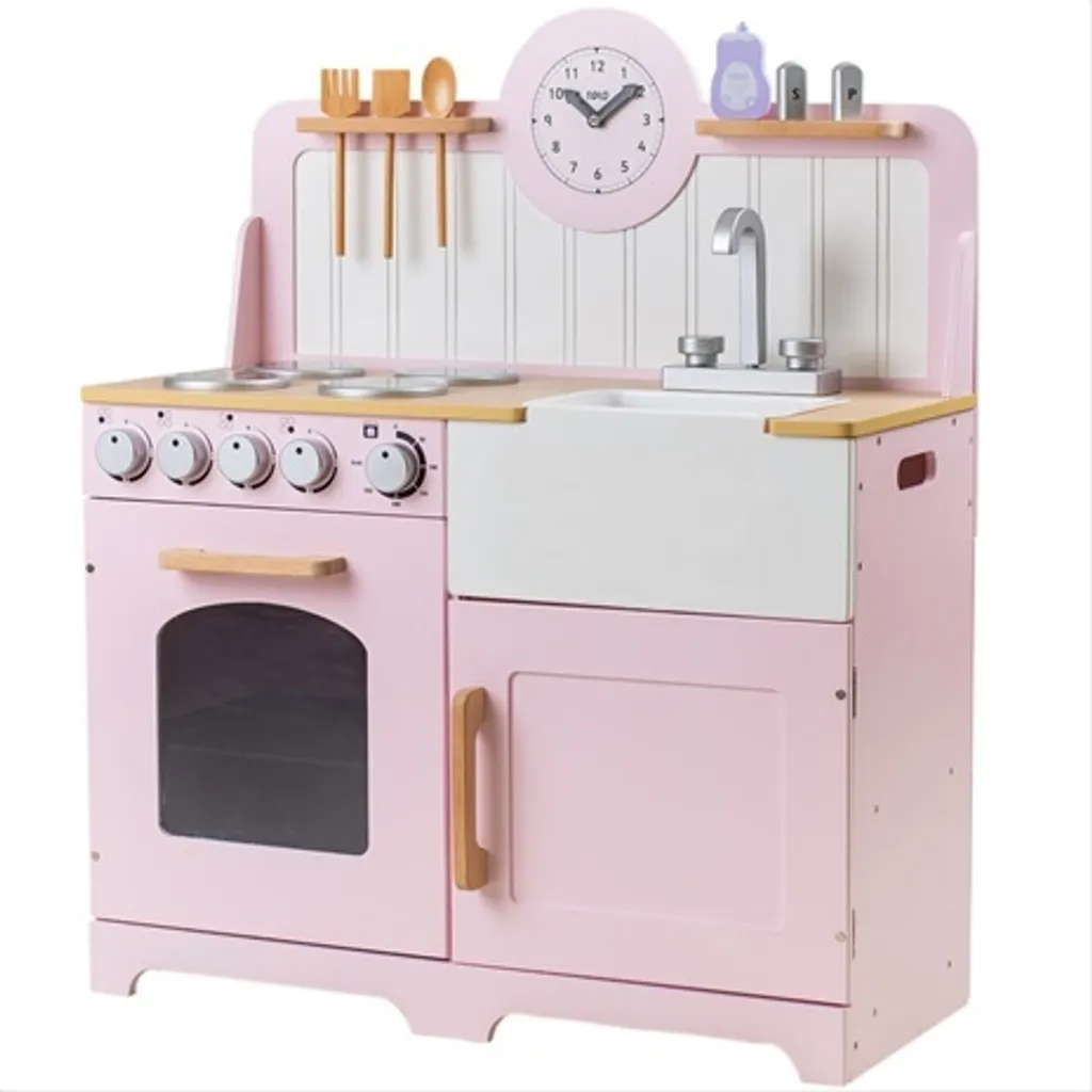 Cuisine pour enfant Tidlo Rose : Jouet éducatif en bois pour s'amuser