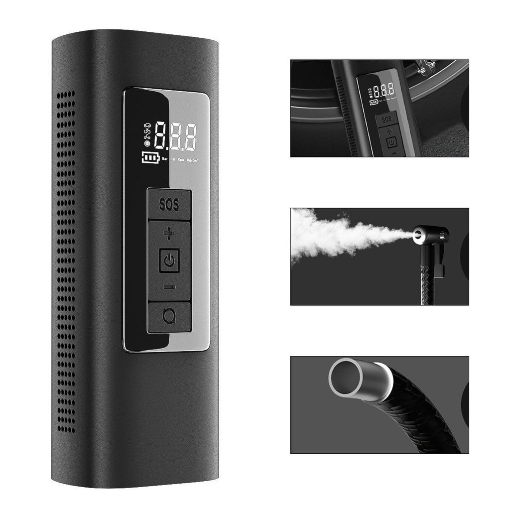 Fahrradpumpe Kabellose Pumpe, 6000mAh mobile Taschenlampe für Fahrräder, Auto