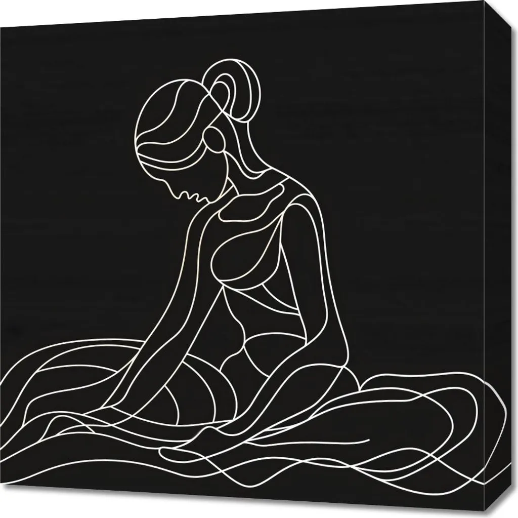 Emozioni in Tela: Quadro 50x50 cm Figura in Posizione Seduta