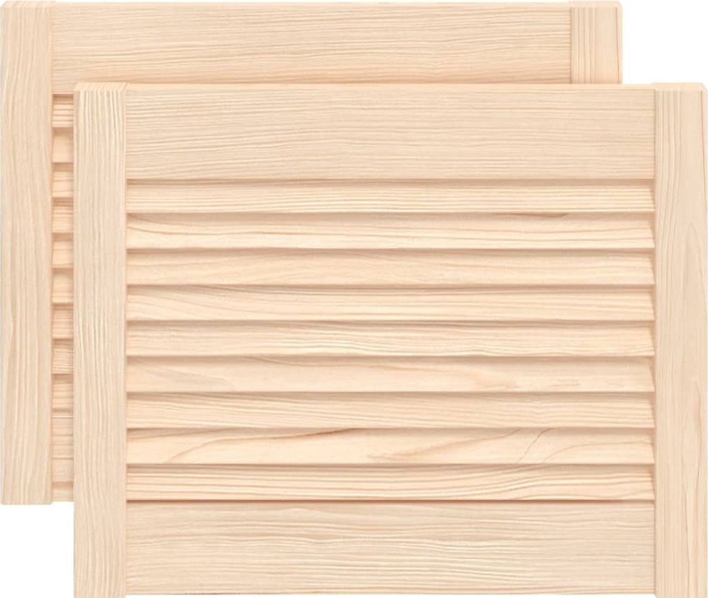 Schranktüren Lamellen-Design 2 Stk. 39,5x49,4 cm Massivholz Produktbild 