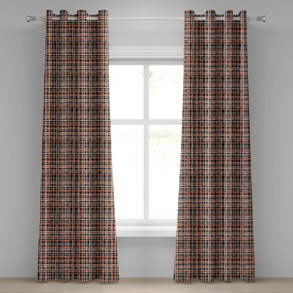 Offerta Tenda ABAKUHAUS Vintage 280x225 | Stile Retrò Nero Arancio