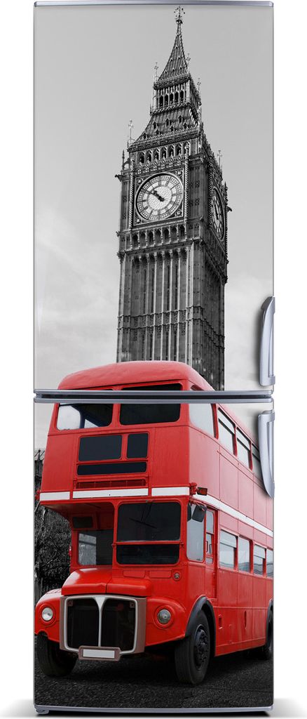 Tulup Kühlschrankdekoration - Magnetmatte - 60 cm x 180 cm - Magnet auf dem Kühlschrank - London Bus