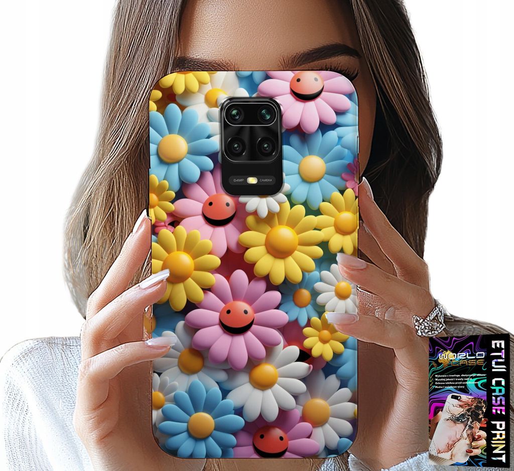 Etui Für Xiaomi Note 9 Pro / 9S - Bunte Blumen, Gänseblümchen Etui